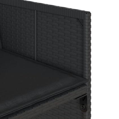 Външен трапезен комплект 13 части с възглавници черен полиратан