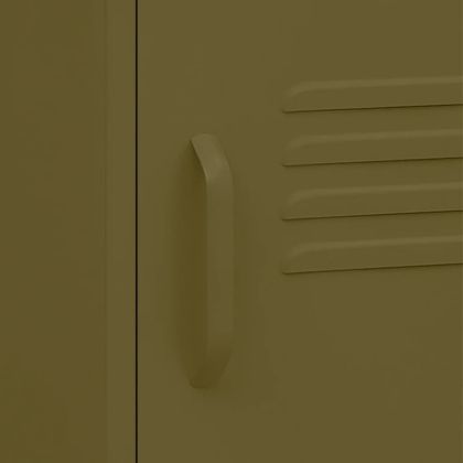 Нощно шкафче, маслиненозелено, 35х35х51 см, стомана