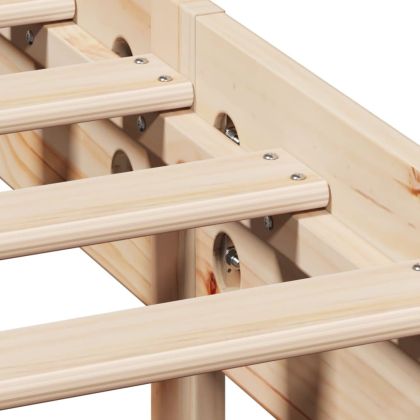 Рамка за легло без матрак, 140x190 см, масивна чамова дървесина