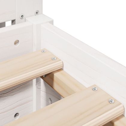 Рамка за легло без матрак, бял, 200x200 см, бор масив