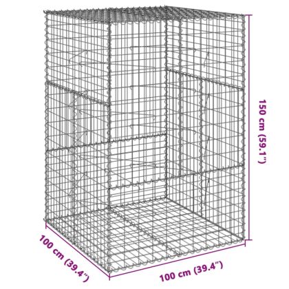 Габионна кошница с покритие, 100x100x150 см, поцинковано желязо