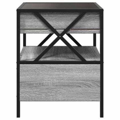 Маса за кафе с Infinity LED, сив сонома, 40x40x51 см