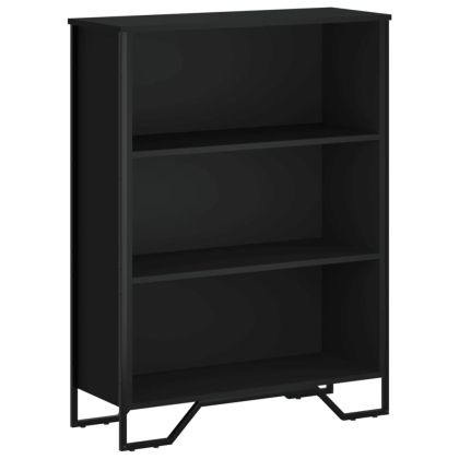 Библиотека черна 80x31x106 см инженерно дърво
