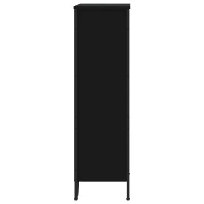 Библиотека черна 80x31x106 см инженерно дърво