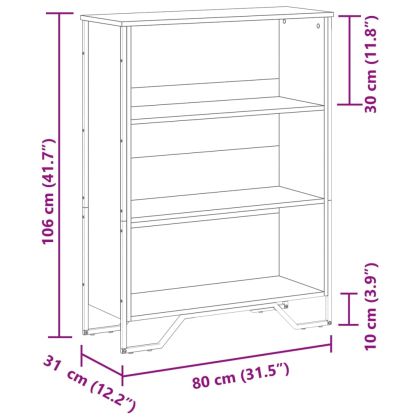 Библиотека черна 80x31x106 см инженерно дърво