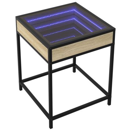 Маса за кафе с Infinity LED, сонома дъб, 40x40x51 см