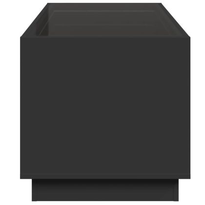 Маса за кафе с Infinity LED, черна, 70x50x50 см