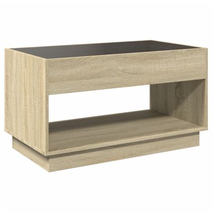 Маса за кафе с Infinity LED, сонома дъб, 90x50x50 см