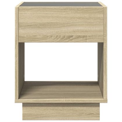Маса за кафе с Infinity LED, сонома дъб, 40x40x50 см