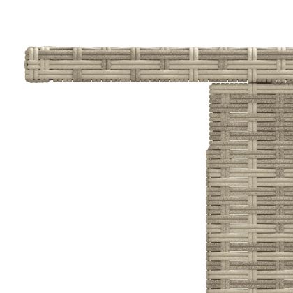 Градинска маса стъклен плот светлосива 100x55x73 см полиратан