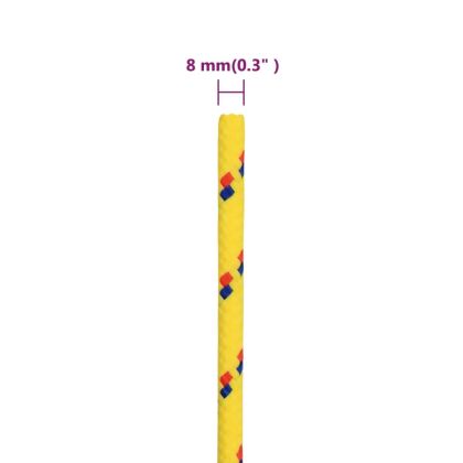 Въже за лодка жълто 8 мм 50 м полипропилен