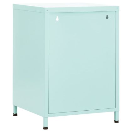 Нощни шкафчета, 2 бр, мента, 35х35х51 см, стомана