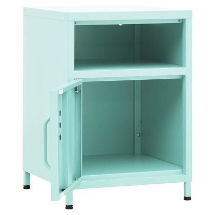 Нощни шкафчета, 2 бр, мента, 35х35х51 см, стомана