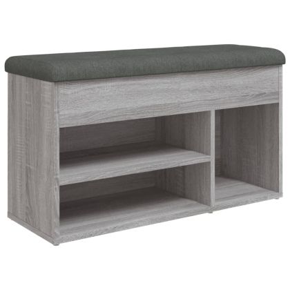 Пейка за обувки, сив сонома, 82x32x45,5 см, инженерно дърво