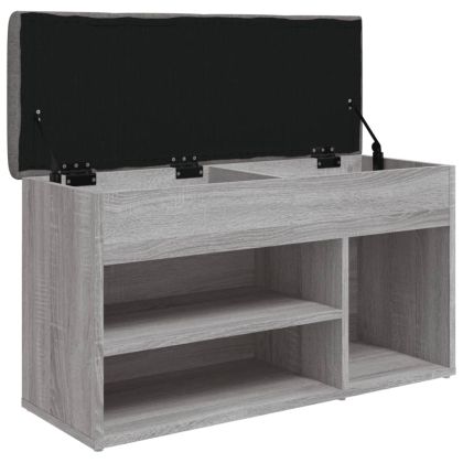 Пейка за обувки, сив сонома, 82x32x45,5 см, инженерно дърво