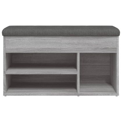 Пейка за обувки, сив сонома, 82x32x45,5 см, инженерно дърво