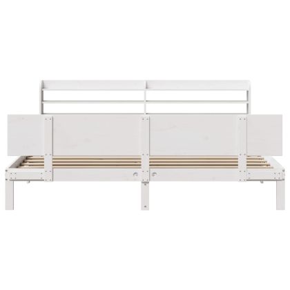 Рамка за легло с табла без матрак, бяла, 200x200 см