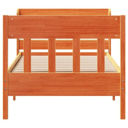 Рамка за легло без матрак, восъчнокафяв, 100x200 см, бор масив