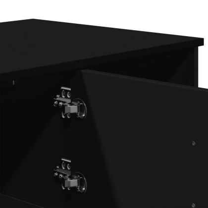 Кафе маса, черна, 100x51x40 см, инженерно дърво