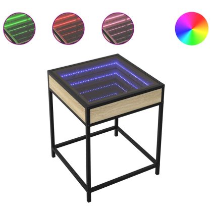 Нощна масичка с Infinity LED сонома дъб 40x40x51 см