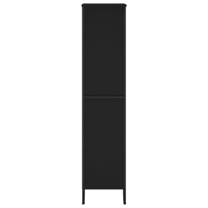 Библиотека черна 80x31x137,5 см инженерно дърво