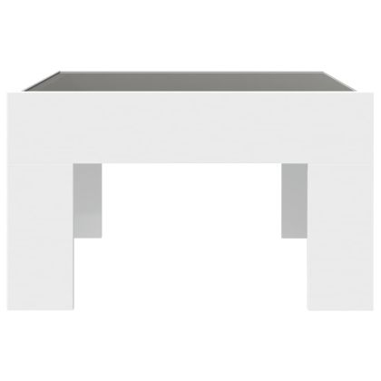 Маса за кафе с Infinity LED, бяла, 50x50x30 см