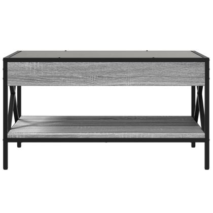 Маса за кафе с Infinity LED, сив сонома, 70x50x38 см