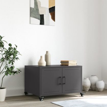 Маса за кафе, черна, 68x50x43,5 см, стомана