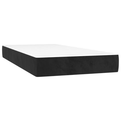 Матрак за легло с покет пружини средна твърдост черен 90x220x20 см кадифе