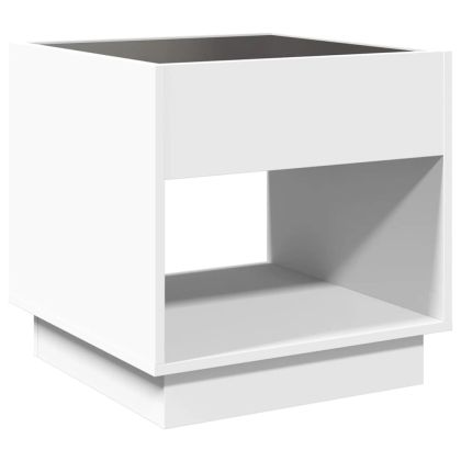 Нощна масичка с Infinity LED бяла 50x50x50 см