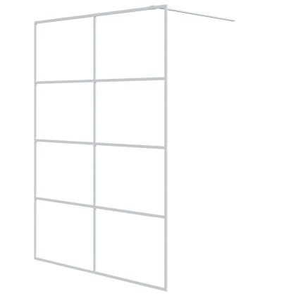 Параван за баня, бял, 140x195 см, прозрачно ESG стъкло