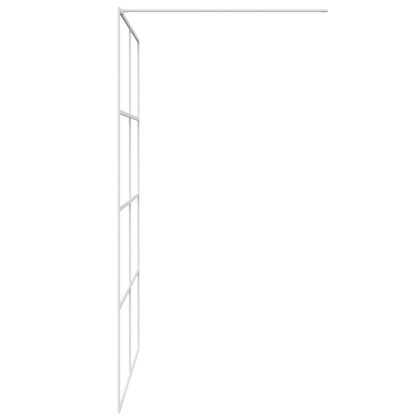 Параван за баня, бял, 140x195 см, прозрачно ESG стъкло