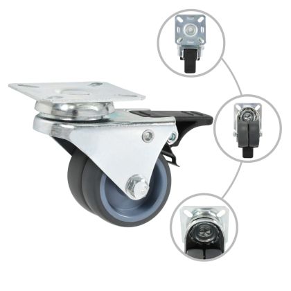 12 бр двуколесни въртящи се колела, 50 мм