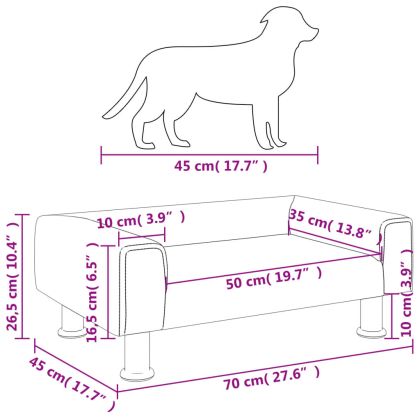 Кучешко легло синьо 70x45x26,5 см кадифе