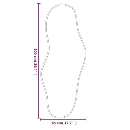 Стенно огледало, сребро, 100x45 см