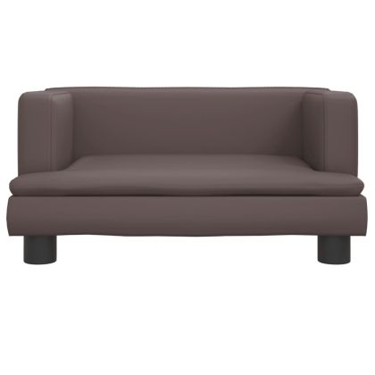 Детски диван кафяв 60x40x30 см изкуствена кожа