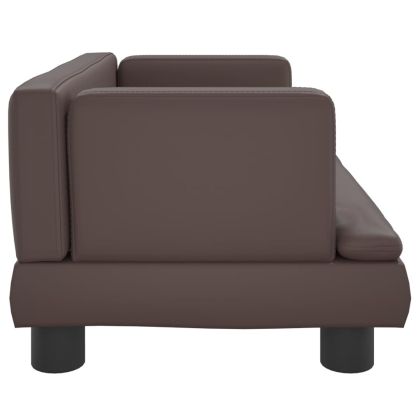 Детски диван кафяв 60x40x30 см изкуствена кожа