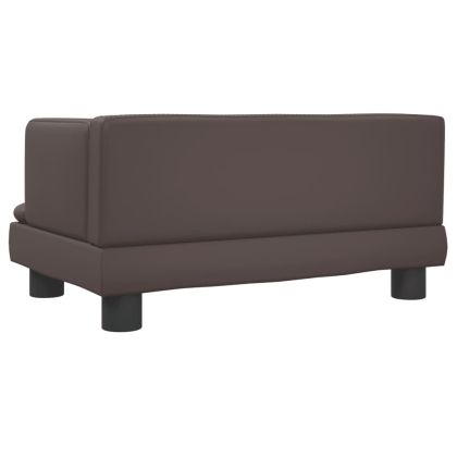 Детски диван кафяв 60x40x30 см изкуствена кожа