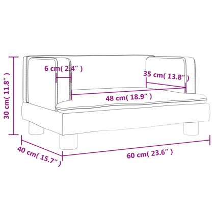 Детски диван кафяв 60x40x30 см изкуствена кожа