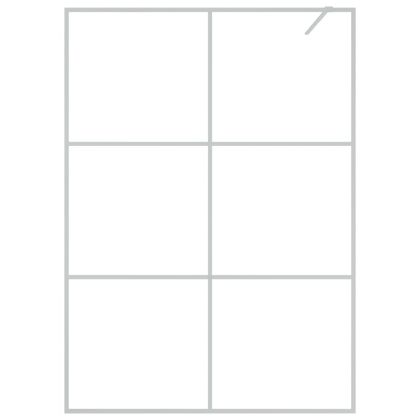 Параван за баня сребрист 140x195 см прозрачно ESG стъкло