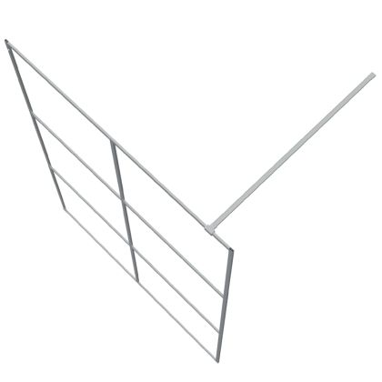 Параван за баня сребрист 140x195 см прозрачно ESG стъкло