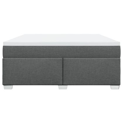 Боксспринг легло с матрак, тъмносиво, 180x200 см, плат