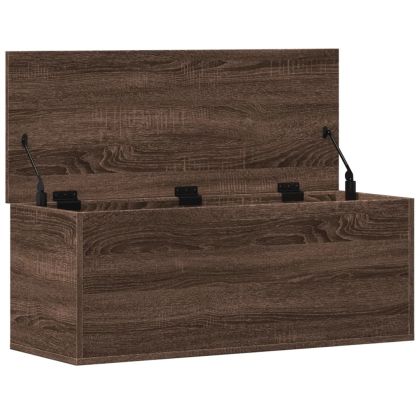 Кутия за съхранение, кафяв дъб, 90x35x35 см, инженерно дърво
