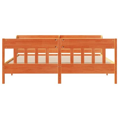 Рамка за легло без матрак, восъчнокафяв, 180x200 см, бор масив