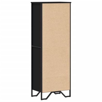 Библиотека черна 50x31x137,5 см инженерно дърво