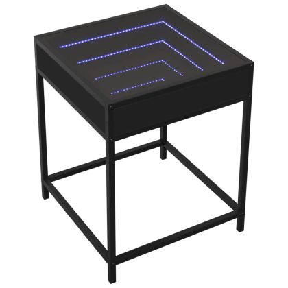 Нощна масичка с Infinity LED черна 40x40x51 см