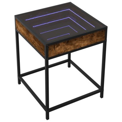 Нощна масичка с Infinity LED опушен дъб 40x40x51 см