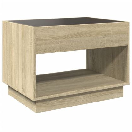 Маса за кафе с Infinity LED, сонома дъб, 70x50x50 см