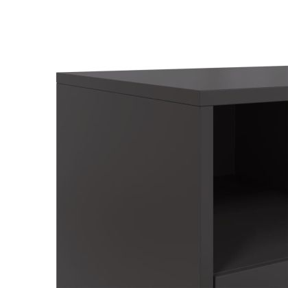 ТВ шкаф, черен, 68x39x43,5 см, стомана