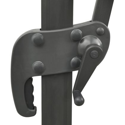 Конзолен градински чадър с прът и LED светлини, зелен, 300 см